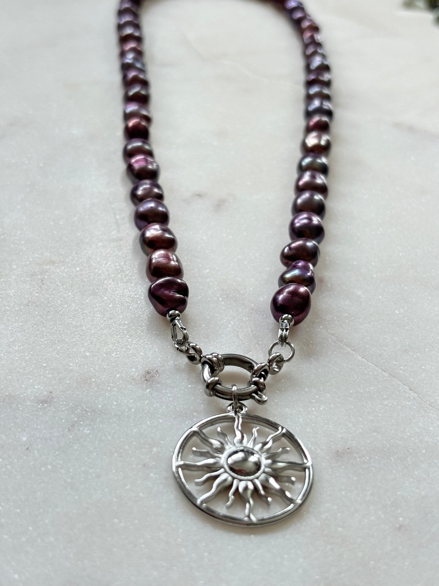 Purple Sun Necklace