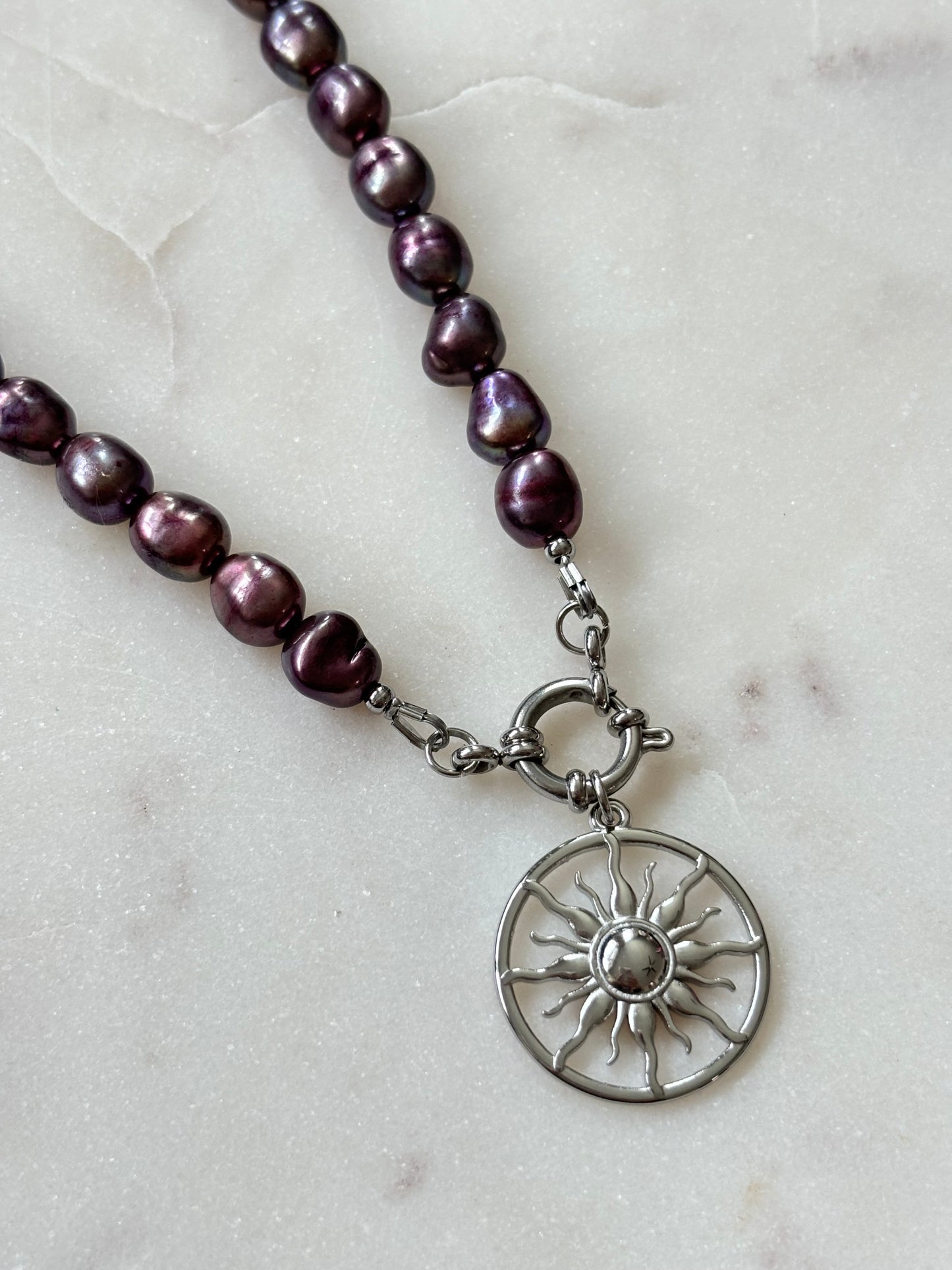 Purple Sun Necklace