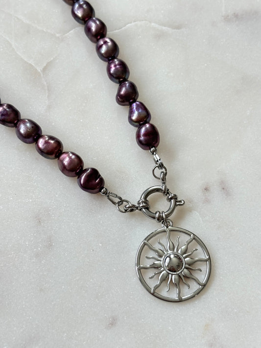 Purple Sun Necklace